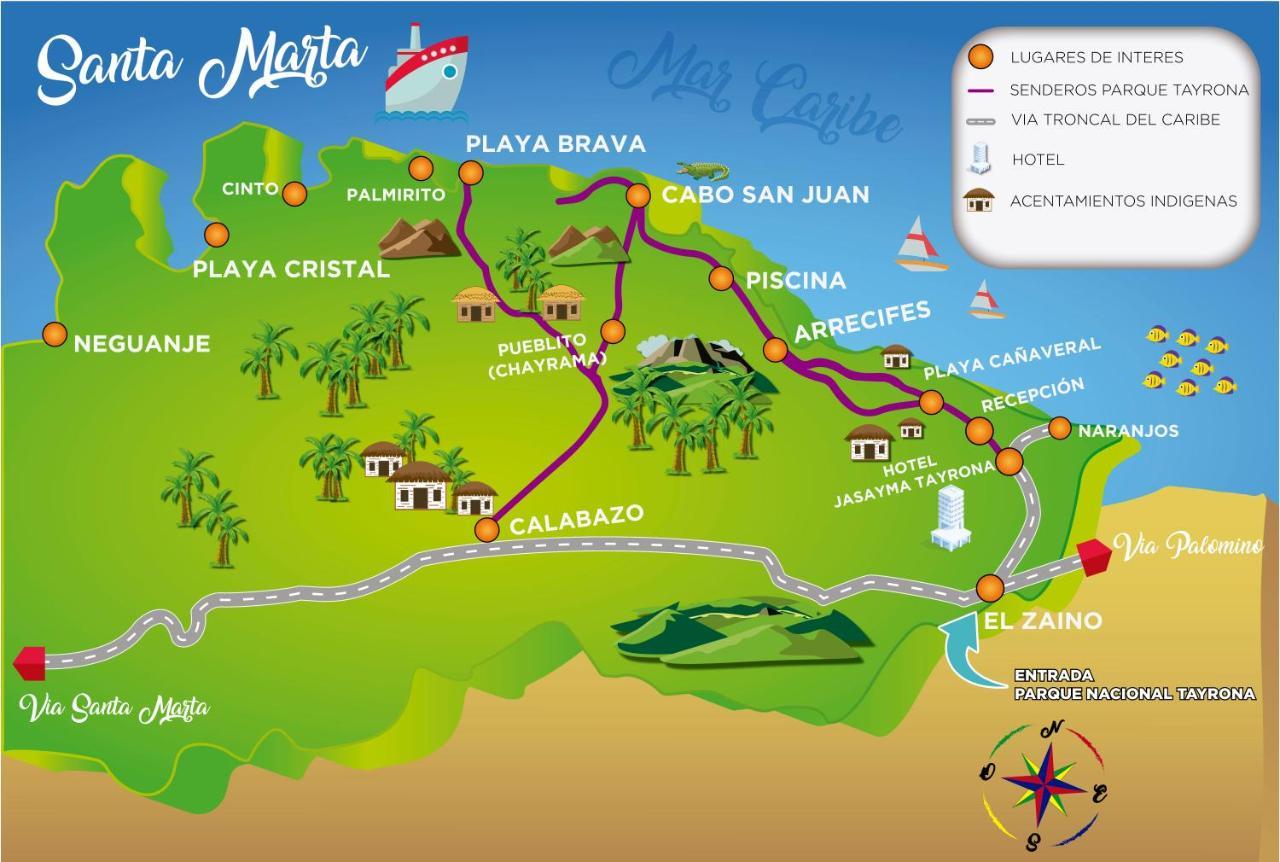 Hotel Jasayma Dentro Del Parque Tayrona El Zaino Luaran gambar